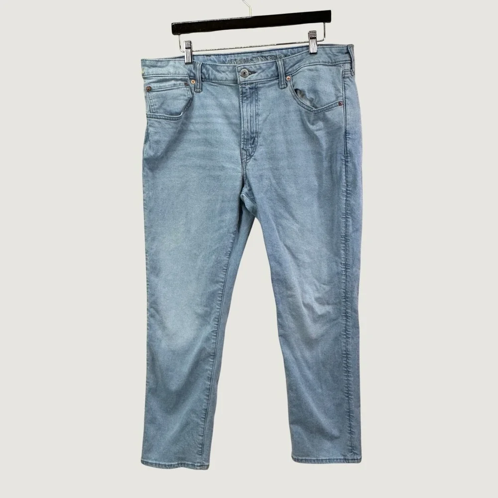 American Eagle Airflex+ Slim Jeans 38x30 Light Wash Stretch‎ Denim Casual Indie